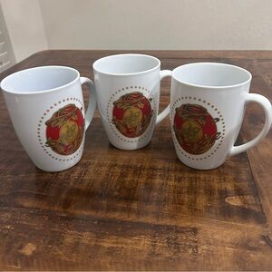 Godiva Chocolatie Gold Red Crest Coffee Mug 20 Oz Lady On Horseback -Set Of 3